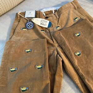 NWT | Size 35 | 31” Length | Embroidered Woody Wagon Cord Pants